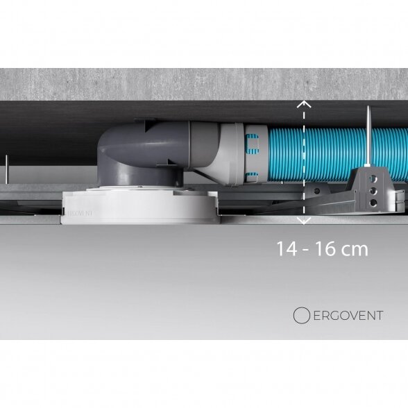 Difuzoriaus dėžutė žemo profilio pajungimo Ergovent SLIMBOX-75x2 3